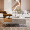 Modern Coffee Table with Concrete Effects Square Table Living Room Furniture