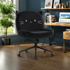 Ergonomic Armless Desk Chair with Wheels, Height Adjustable Fabric Padded Seat