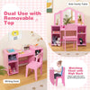 Toddler Vanity Table and Chair Set Princess Makeup Vanity Set-Pink