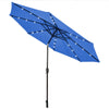 3M Garden Patio Umbrella Solar LED Light Cantilever Parasol W/ Tilt & Crank Blue