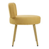 Yellow Fashion Vanity Stool Metal Frame Low Backrest Dressing Makeup Chair Seat