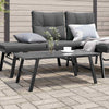 Garden Coffee Table Outdoor Dining Black Powder-coated Steel