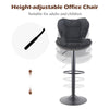 2x Faux Leather Bar Stools Gas Lift Adjustable Pub Chair Frosting Base Swivel