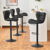 2x Faux Leather Bar Stools Gas Lift Adjustable Pub Chair Frosting Base Swivel