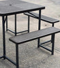 34-Inch Square Picnic Table Set with 4 Benches