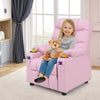 Toddler Upholstered Lounge Recliner PU Leather Armchair with Footrest-Pink