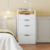 3 in 1 White Vanity Desk with Plip Top Mirror, Makeup Vanity Set with LED Lights