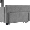 Single Bed with Storage Velvet Upholstered Bed Frame with Headboard, 4 Drawers
