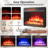 Electric Fireplace Heater Flame Effect Remote Freestanding Black With Timer LED