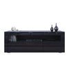 Modern 120CM TV Unit Cabinet Stand Set Black High Gloss with LED Lights Drawers