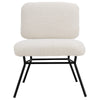 White Accent Chair Upholstered Lambswool Fabric Occasion Chair Single Sofa Chair