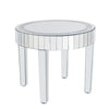 Luxury Silver Crushed Crystal Round Coffee Table Sparkle Diamante Accent Table