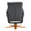 PU Leather Swivel Recliner Armchair with Footstool and Adjustable Backrest Grey