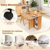 Folding Dining Table Drop Leaf Table Foldable Office Table-Natural