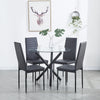 2/4/6pcs Faux Leather Velvet Fabric Dining Chairs Metal Legs Dining Room Kitchen