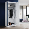 High Gloss 2 Door Wardrobe Bedroom Furniture Storage with Mirror Hanging Rail