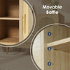 SIDEBOARD CABINET WOODEN RATTAN 2 DOORS 3 DRAWERS CUPBOARD STORAGE FURNITURE