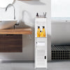 Free Standing White Toilet Paper Roll Holder Stand Bathroom Storage Cabinet Unit