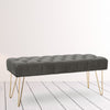 Velvet Long Seat Bench Dining Chairs Soft Padded Metal Legs Lounge Stool Home