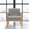Linen Fabric Armchair Solid Wooden Frame Padded Cushion Seat Retro Single Sofa