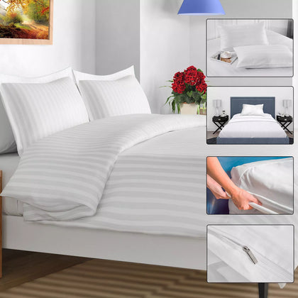 Luxury Duvet Cover SET Stripe Quilt Covers Bedding Sets Single Double King Size