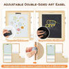 Wooden Art Activity Center Kids Art Easel & Table & Bench Set-White
