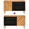CIADAZ TV Cabinet Brown and Black 80x31.5x46 Solid Wood , Tv Unit, Tv F2W0