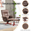 Recliner Chair with Footstool & Adjustable Backrest Upholstered Armchair, Brown