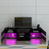 Modern Large LED TV Unit Stand TV Cabinet High Gloss Doors & Matt Body Black