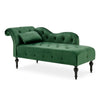 Chaise Lounge Elegant Colourful Velvet Reader's Bedroom Lounge Sofa w/ Wood Legs