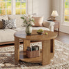 80cm Round Coffee Table for Living Room 2-Tier Modern Circle Accent Center Table