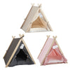 Folding Pets Teepee Tent Cat Dog Puppy Sleep Bed Tipi Play House Kennel Cushion