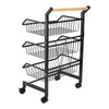 Metal Wire Vegetable Fruit Storage Basket Kitchen Detachable Rack w/ Handle Cart