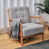 Scandinavian Wooden Frame Armchair Accent Chair Single Sofa Fabric Upholstered