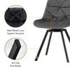 4x Grey 360° Swivel Velvet Dining Chairs Rotatable Metal Legs Kitchen Chairs