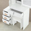 Large Dressing Table With Drawers Mirror Stool Set Makeup Desk Vanity White NEW