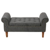 Linen Upholstered Arm Bench Bed End Window Seat Ottoman Storage Stool Bedroom UK