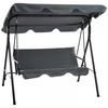Outdoor Garden Swing Chair 3 Seater Cushioned Seat with Adjustable Canopy Grey