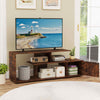 3-Tier Media Console Table TV Stand for TVs up to 55”-Brown