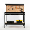Workbench Workshop Garage Steel Storage Tool DIY Table W/ Pegboard Drawers Black