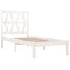 Bed Frame White Solid Wood Pine 75x190 cm Small Single