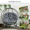 Rattan Egg Chair Wicker Basket Chair with Cushion Bottle Holder Bag