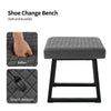 Grey Bed Bench End Stool Fabric Tufted Upholstered Accent Chair Ottoman Seat