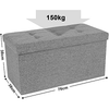 Gray fabric two-seater folding storage stool storage toy box chair seat UK