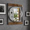Industrial Wall Mirror Metal Frame Wall Mounted Home Bathroom Fireplace Mirror