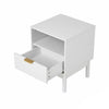 1 Drawer Wooden Bedroom Bedside Cabinet Open Storage Shelf Nightstand Side Table