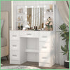 Bedroom Dressing Table with LED Lights Mirror 7 Drawers Makeup Vanity Desk Set