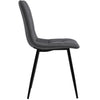 Set of 4 Dining Chairs with Backrest Metal Legs Living Room Kitchen Chairs Grey