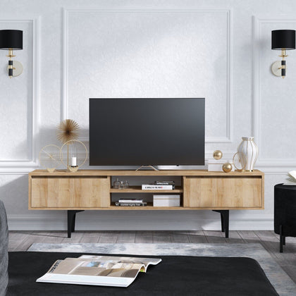 Artemis TV Stand / TV Unit 180 cm/2-Door / 2-Shelf/ Sapphire Oak / Modern Retro