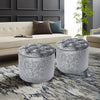 Round Pouffe Footstool Crushed Velvet Dressing Table Chair Vanity Stool Footrest